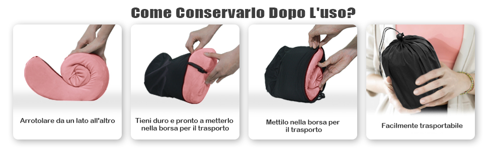 Подушка для шиї у вигляді U, Memory Foam, для подорожей на літаку, авто, в офіс. З маскою для сну та навушниками. Рожева