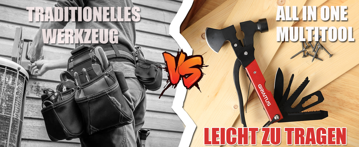 Мультитул 16 в 1 для чоловіків: інструмент для кемпінгу, виживання, подарунок на День батька (червоний)