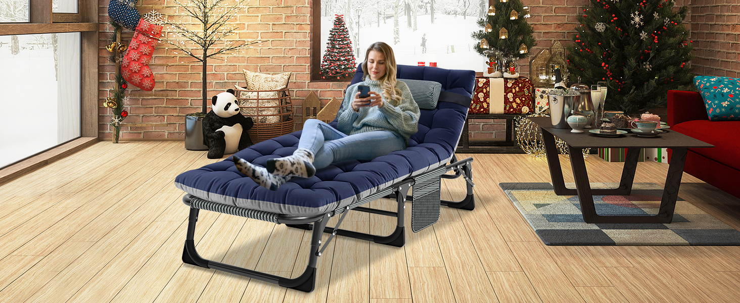 Розкладне ліжко ZIKEBTUY для кемпінгу та відпочинку: міцна конструкція, 200 кг, 190x71x36 см, з матрацом, Oxford 1200D, для відпочинку на природі та вдома (сірий)