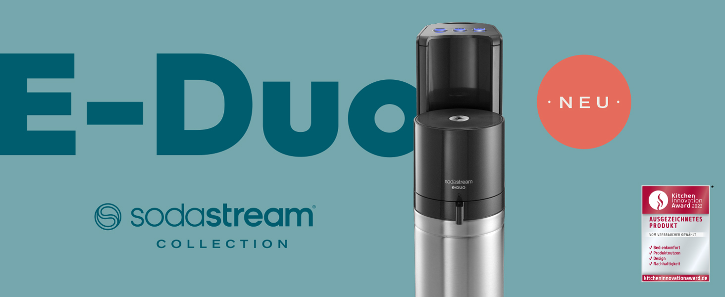SodaStream E-DUO Titan Family Pack: Газоватор для води з CO2 циліндром та 4 пляшками (1L скло, 2x 1L пластик)