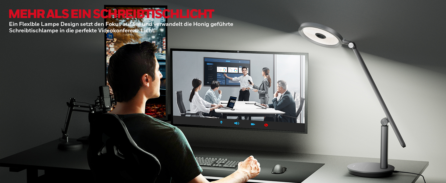 Лампа настільна Honeywell H6 Sunturalux Eye-Care LED з регулюванням яскравості, таймером та сенсорним керуванням (сіра)