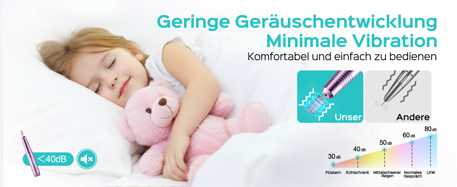 Електричний фрезер для нігтів Coslus: 20000 об/хв, регулювання швидкості та напрямку, манікюр та педикюр, набір для шліфування гелю та акрилу (фіолетовий)