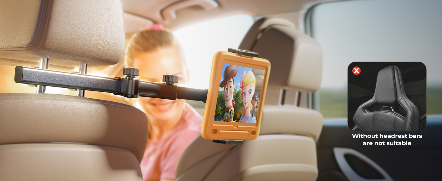 Утримувач для iPad/Samsung, універсальний автотримач для планшетів, органайзер в авто, чорний