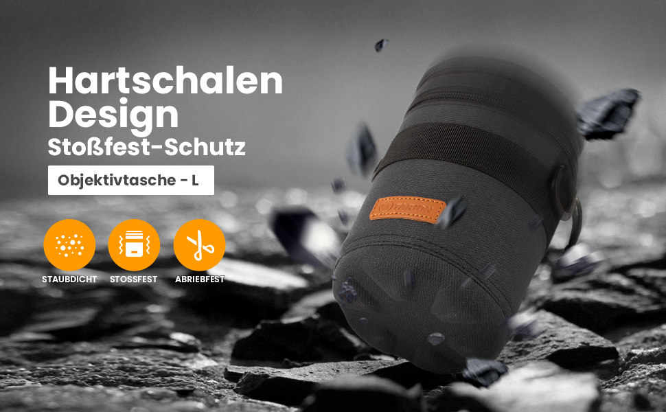 Чохол для об'єктива Tarion: захисний, водонепроникний, з жорстким дном, сумісний з Canon, Nikon, Pentax, Sony, Olympus (Dunkelblau, L)