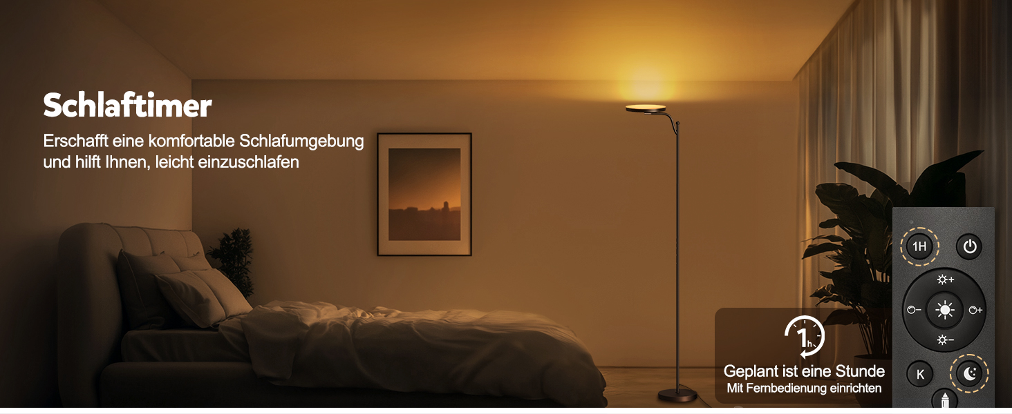 LED-стельовий світильник HANDSONIC 32W, 183 см, 3000 люмен, диммування, пам'ять, 2700K-6500K, таймер, пульт, для спальні, офісу, чорний