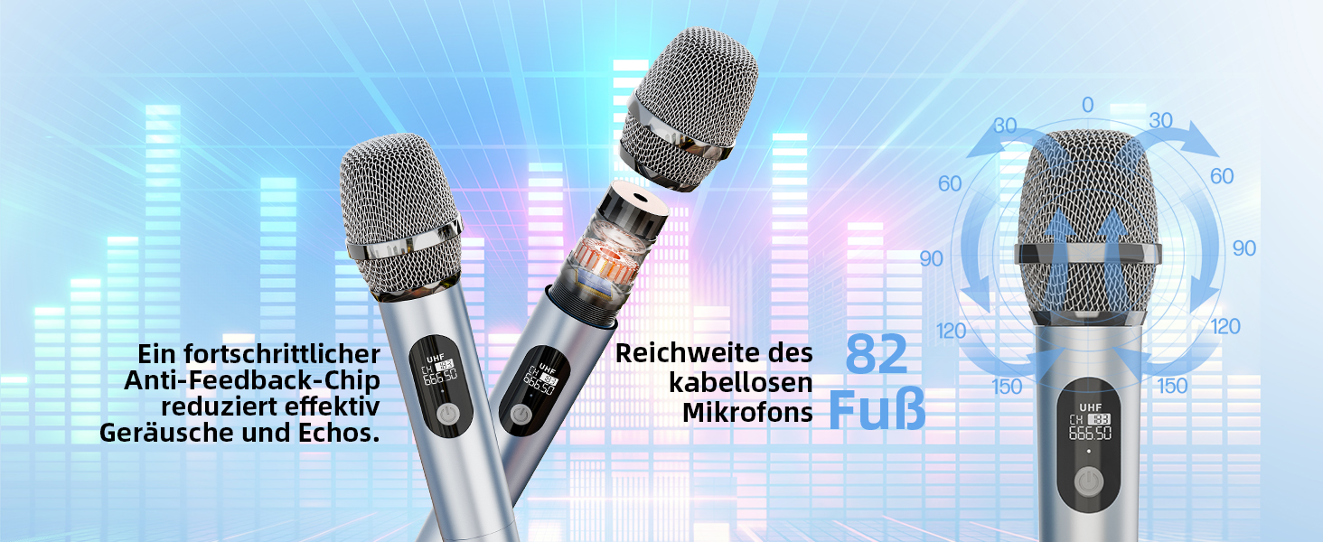 Портативна караоке-машина з 2 мікрофонами та LED-підсвіткою, Bluetooth, AUX, USB, TF, TWS, для вечірок та подарунків (дорослим та дітям)