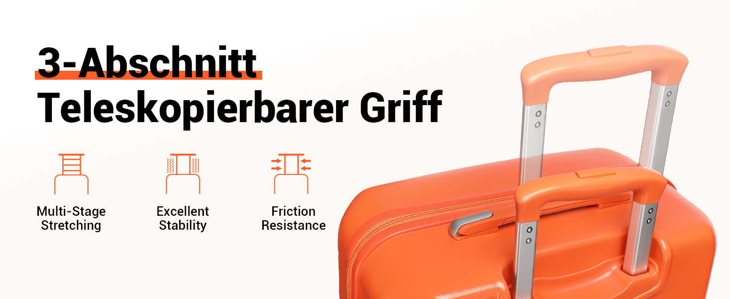 Чемодан British Traveller для ручної поклажі, середній, 64*43*26.5 см, з TSA-замком, ABS+PC, помаранчевий