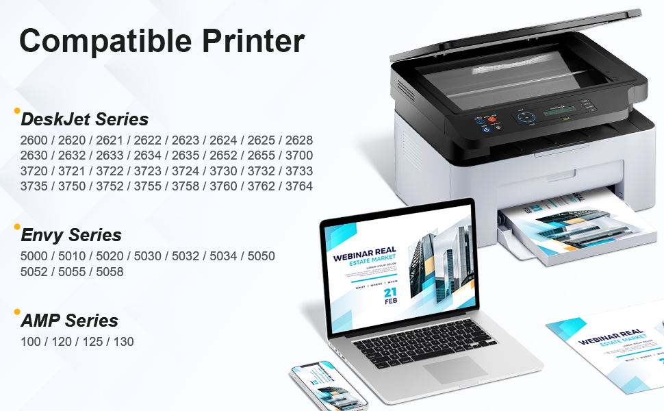 Картриджі HP 304XL чорні (2 шт.) — сумісні з HP Envy 5000, 5010, 5020, 5030, 5032 та HP Deskjet 2620, 2622, 2630, 3720, 3730, 3750, 3760, 3762