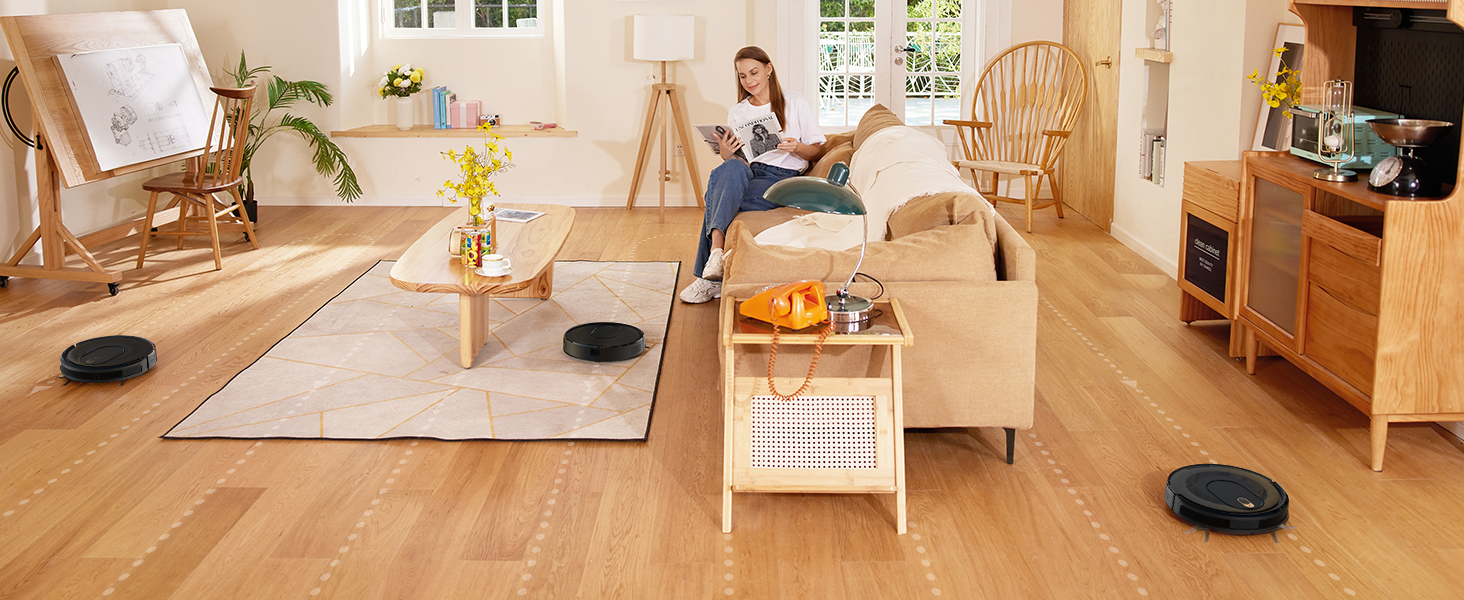 Робот-пилосос Vexilar W7 3-в-1 з функцією миття, потужність 4000Pa, 120 хв роботи, керування через додаток/пульт, для тварин, килимів та твердих поверхонь