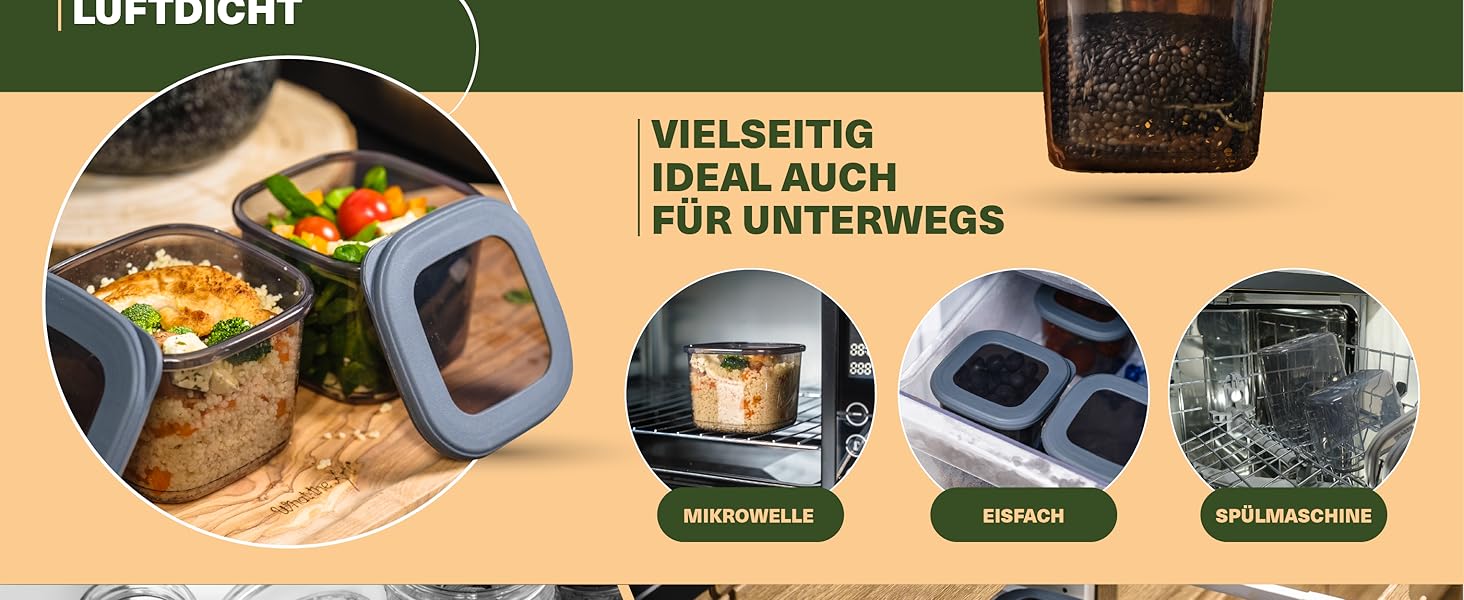 Набори контейнерів для зберігання продуктів з кришкою, 12 шт. BPA-Free, для цукру, крупи, кави, сіллю. Органайзери для кухні, герметичні контейнери для зберігання продуктів. Сірий колір.