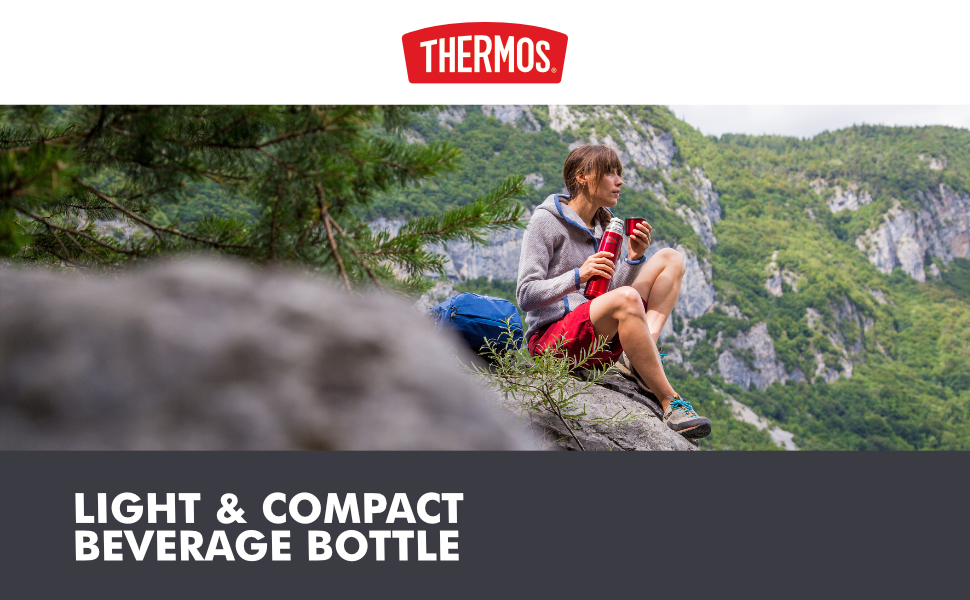 Термос Thermos Light & Compact із чашкою-кришкою, нержавіюча сталь, 1.0 л, сріблявий матовий