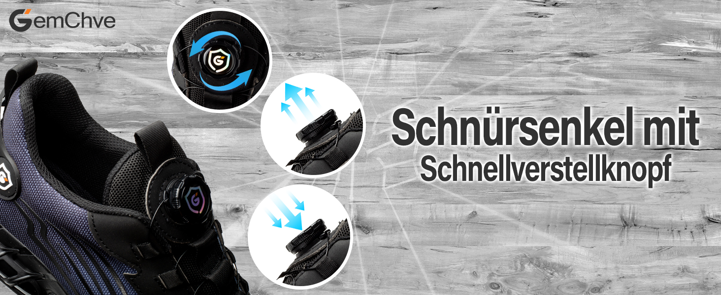 Робочі черевики: захисні черевики для чоловіків та жінок, сталевий капак, антипроколювання, легкі, спортивні, дихаючі, самозатягуючі, швидка застібка, модні, захисні черевики, розміри 36-46 EU (43 EU, синій 266)