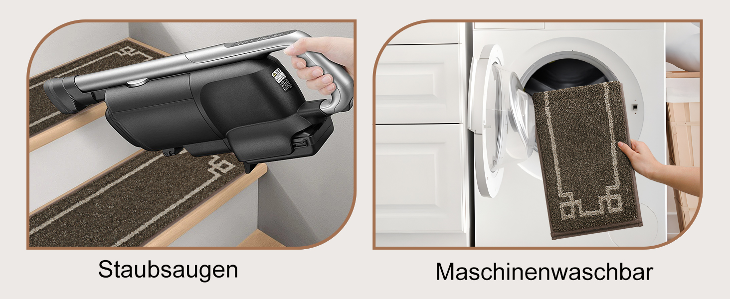 Килимок для сходин BEQHAUSE, 15 шт., самоклеючий, для дітей, літніх людей та домашніх тварин, 100% поліестер, TPE-підкладка, 22x70 см, коричневий