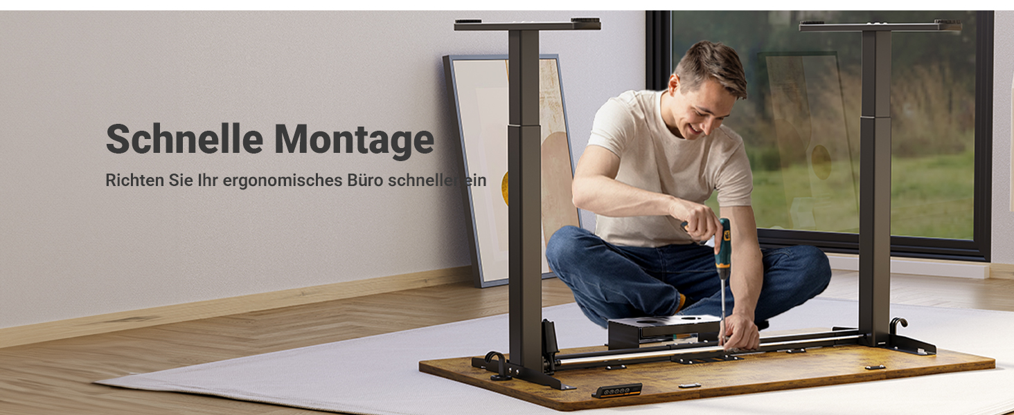 Claiks Electric Height Adjustable Desk 140x70cm - Standing Desk with Cable Management & Memory Function | Ergonomic White Home Office Desk