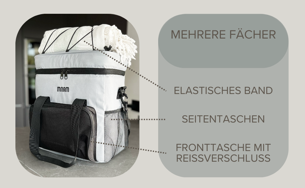 Термосумка для пікніка та транспортування їжі - 26L, складана, для пляшок та продуктів