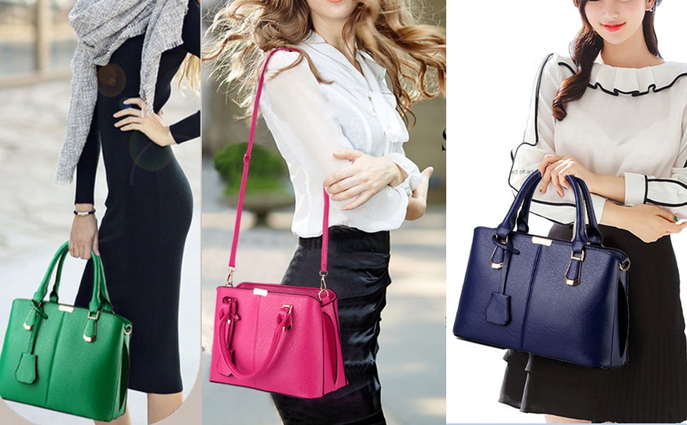 Сумка жіноча шкіряна (екошкіра) Shopper Damen темно-синя велика містка з ручками та ланцюжком