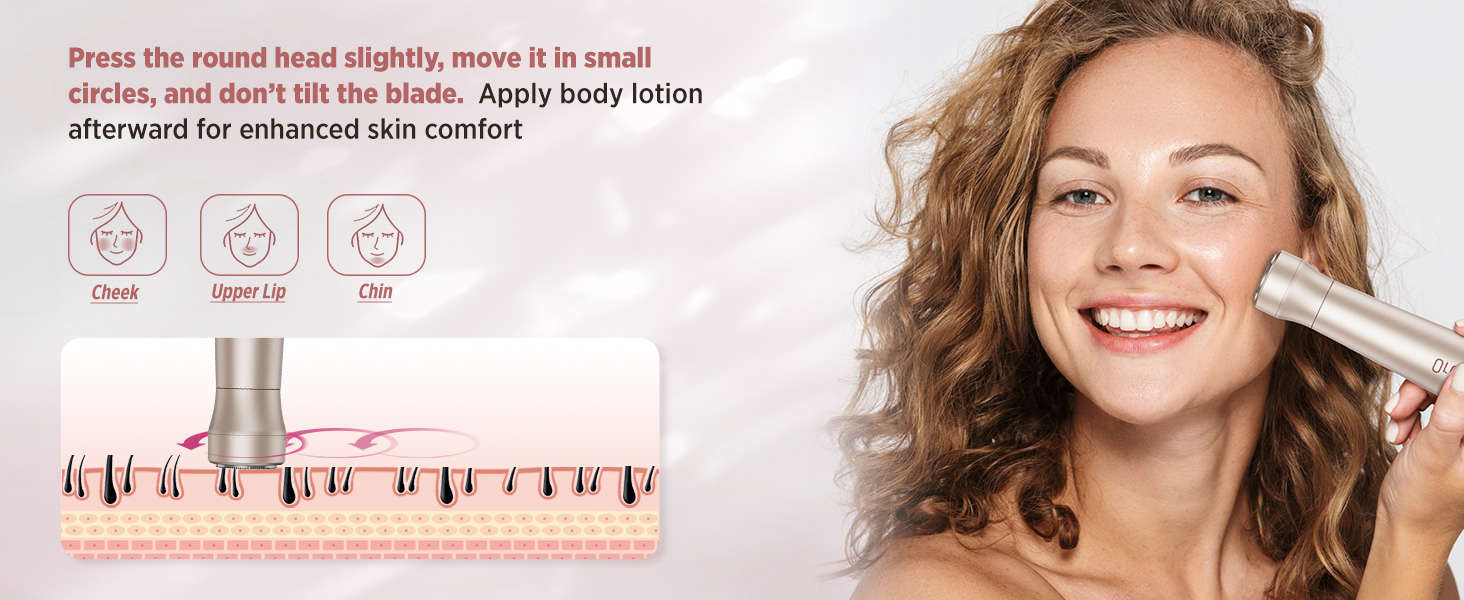 Електричний жіночий епілятор для тіла: безболісний пристрій для бікіні, обличчя, ніг, під пахвами – портативний для подорожей (рожеве золото)