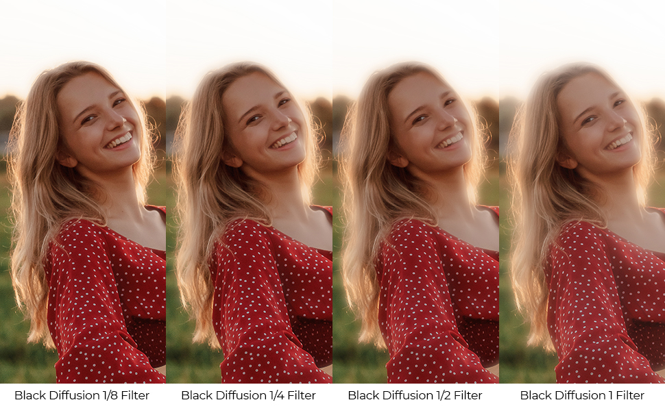 Фільтр K&F Concept 82mm Black Diffusion для створення ефекту кінематографічного розмиття (Mist) - для відео, блогів, портретної фотографії