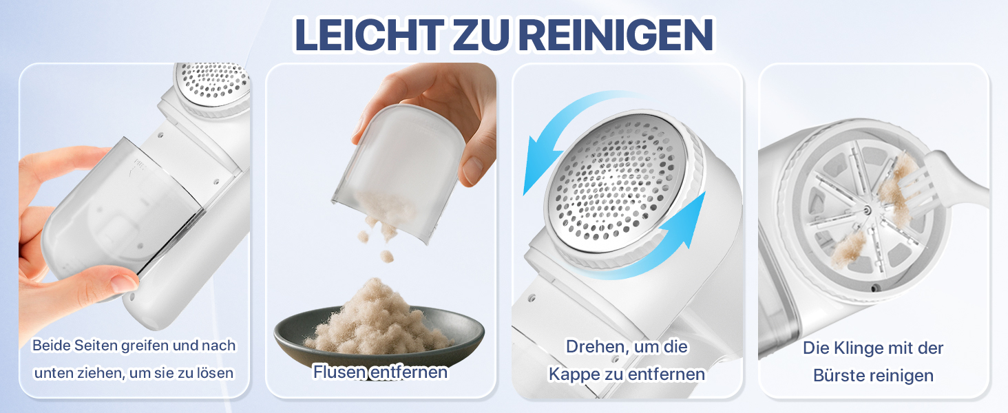 Електричний видалення ворсу для одягу з LED-дисплеєм та USB-зарядкою, 3 режими, 3 змінні насадки для светрів, пальто, ковдр