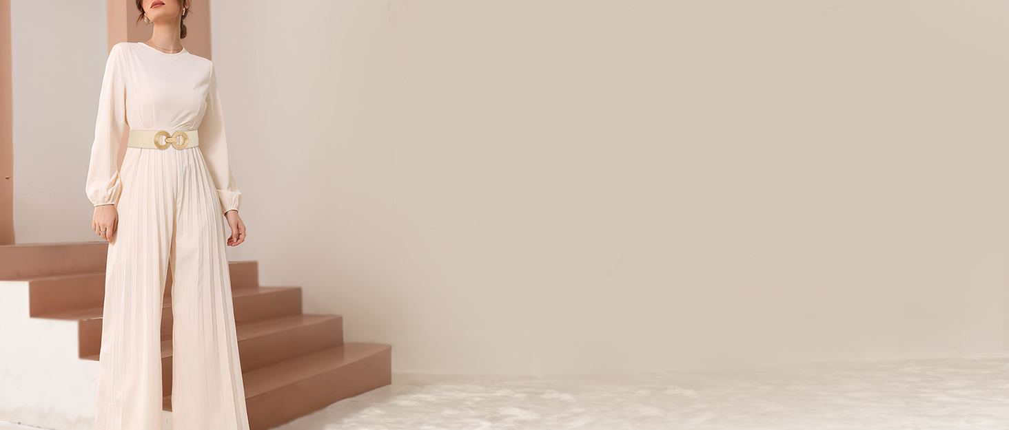 Жіночий широкий еластичний пояс JasGood з золотою пряжкою, чорний, L (81-90 см)