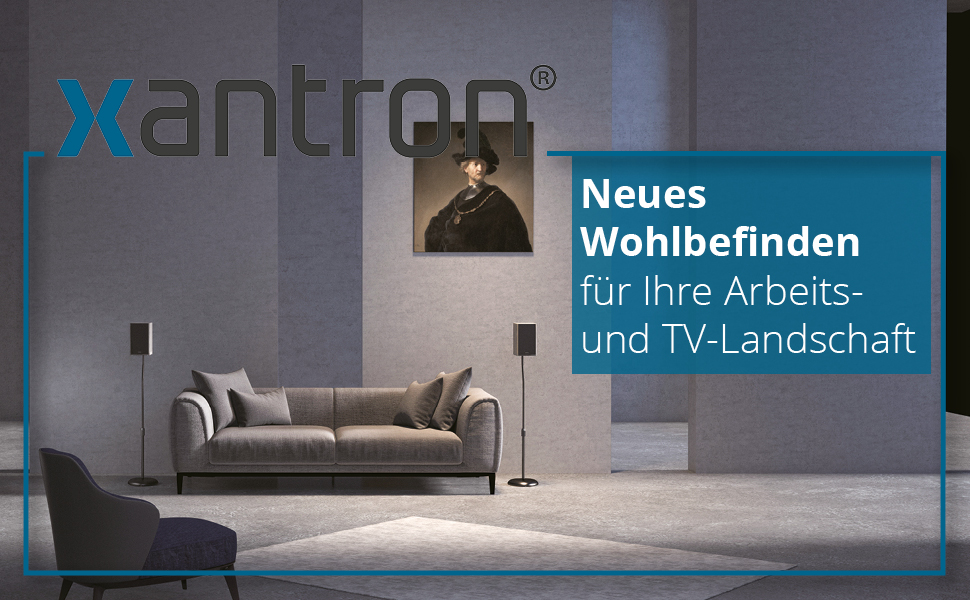 Підставка для колонок Xantron® ECO-SS05: регульована висота до 103 см, з антиковзким покриттям та прихованою прокладкою кабелю, комплект з кріпленням