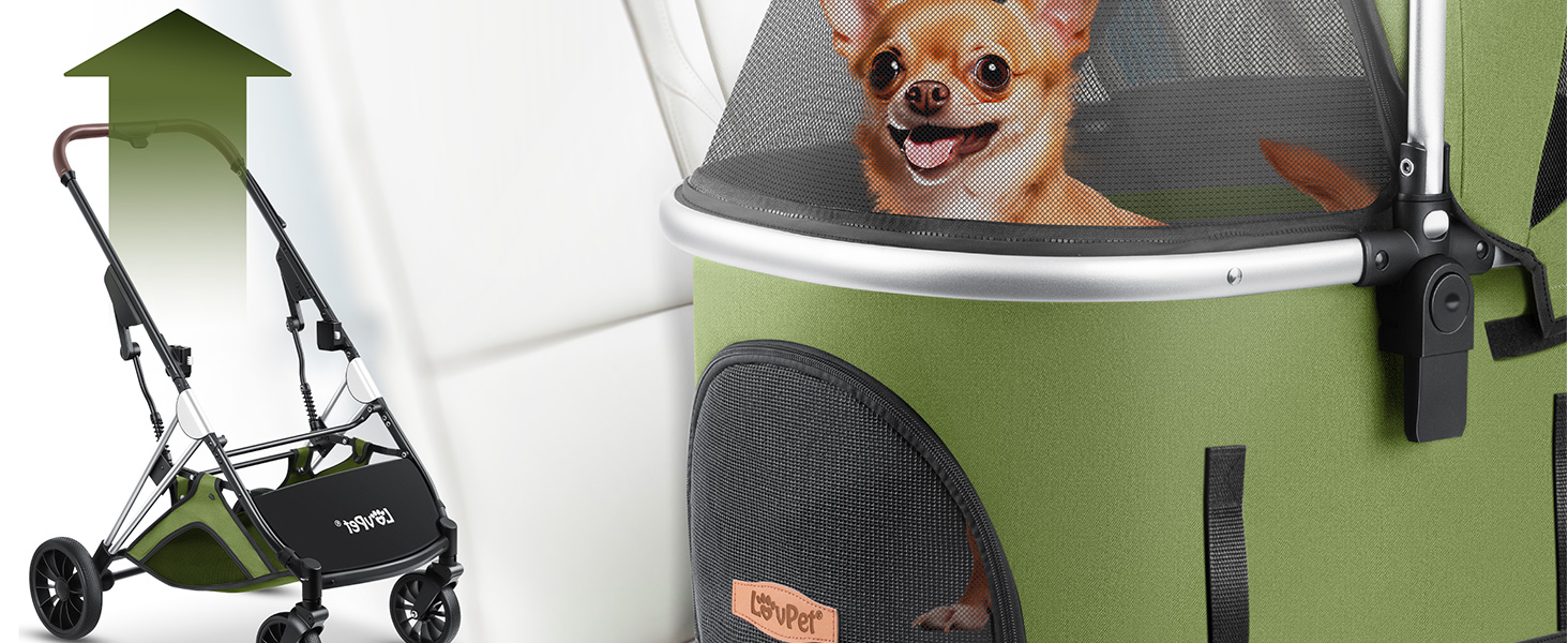 Візок для собак 3в1: візок-переноска, сумка-переноска, лежанка. До 20 кг, великі колеса, сітчасті вікна, дощовик, тримач для напоїв, м'яка ковдра. Підходить для собак та котів, колір антрацит.