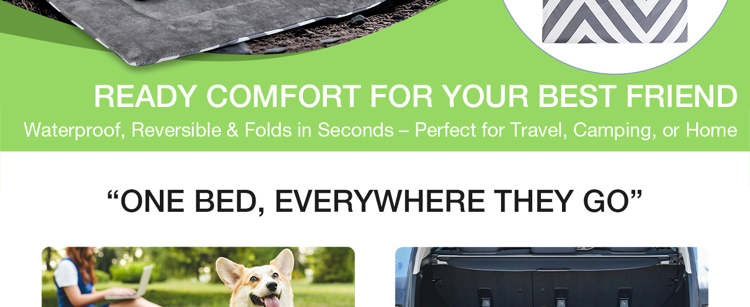 Водонепроникний килимок для собак Pawsse 80 x 60 см - зручний для подорожей, авто та кемпінгу