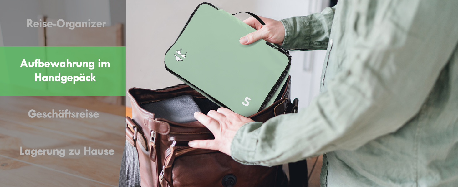 Органайзери для валізи - набір 8 шт. (зелені) - для подорожей, ручної поклажі, рюкзака