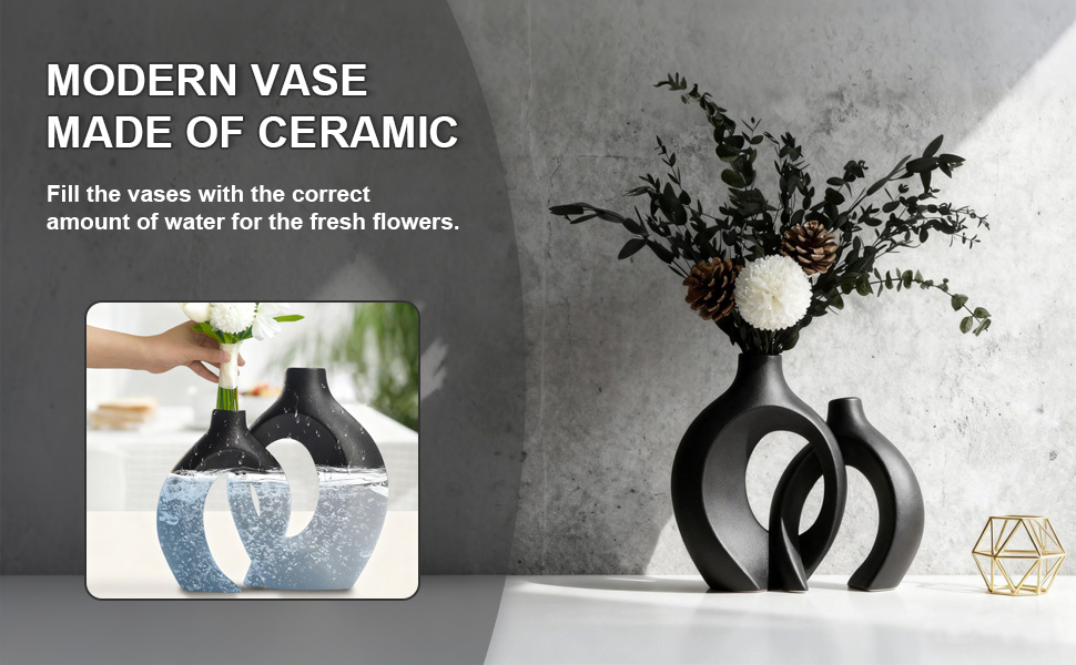 Керамічна ваза для сухоцвітів та декор, білий колір, сучасний дизайн, скандинавський стиль