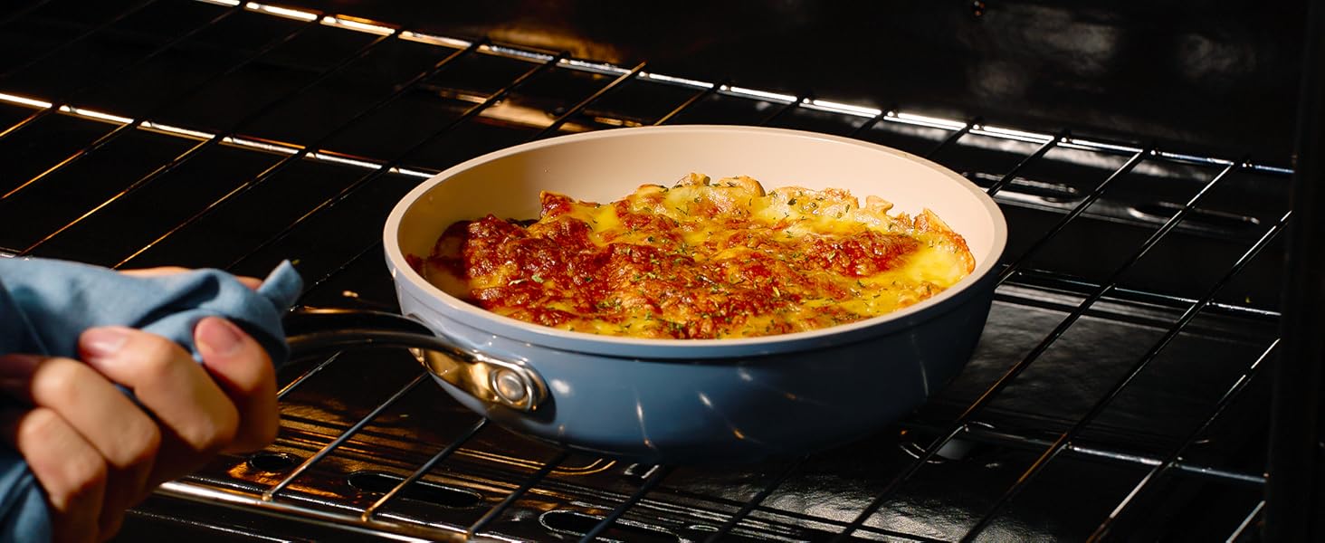 Набір сковорідок Redchef з керамічним покриттям, алюміній, 20/24/28 см, для всіх типів плит, антипригарне покриття, без PTFE, PFOA, PFAS, сумісний з індукцією, підходить для духовки, блакитний