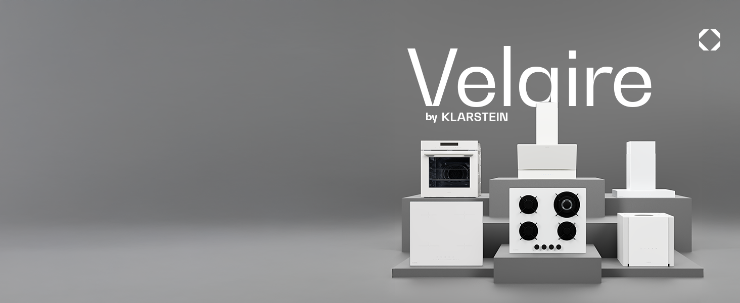 Вбудована мікрохвильова піч Klarstein Velaire 60 см з грилем – 25L, 850W, 8 програм, сенсорне управління, нержавіюча сталь, таймер, білий колір