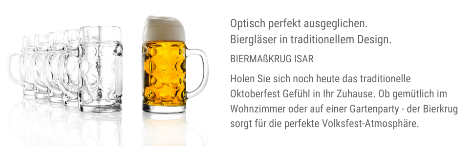 Набір пивних кружок Stölzle Lausitz ISAR, 6 шт, 0,5 л, скло Soda Lime