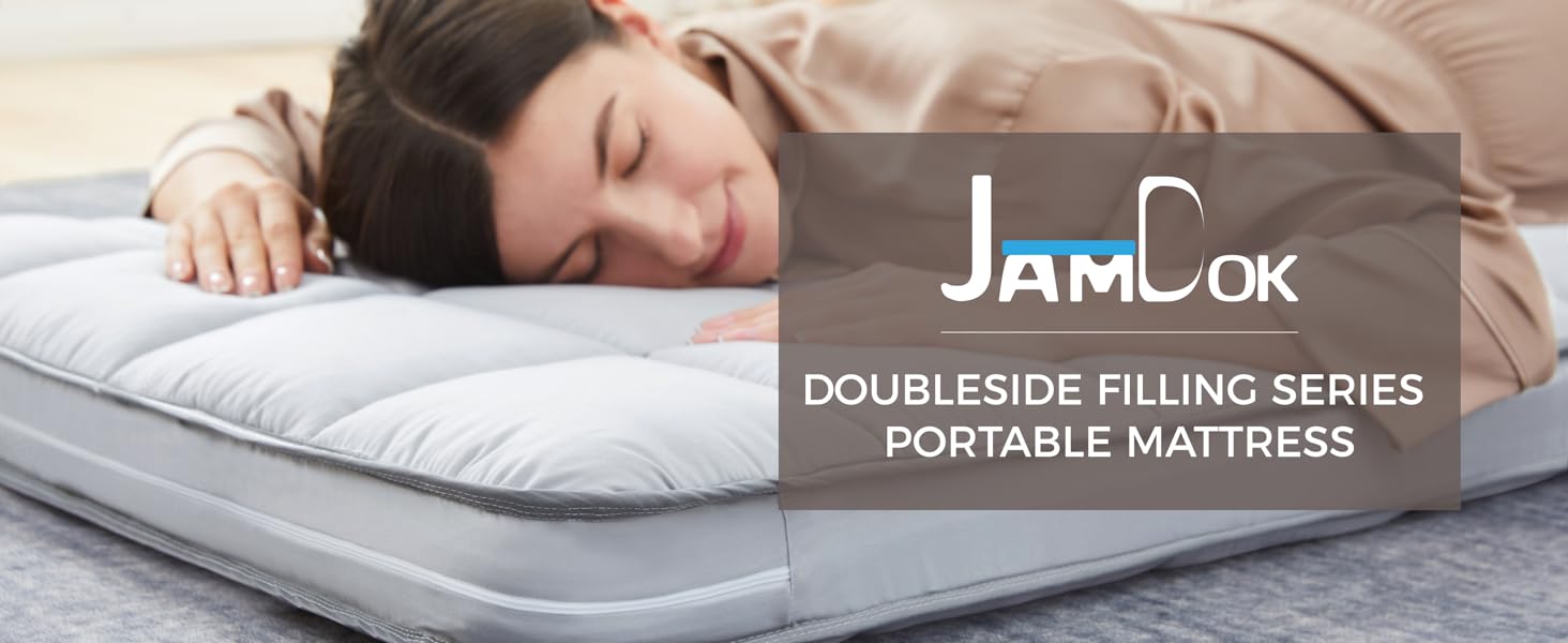 Кемпінговий матрац Jamdok з піни Memory Foam, складаний футон, знімний бавовняний чохол, праний у машині, гостьовий матрац для сну та підлоги, сірий, 190x75 см