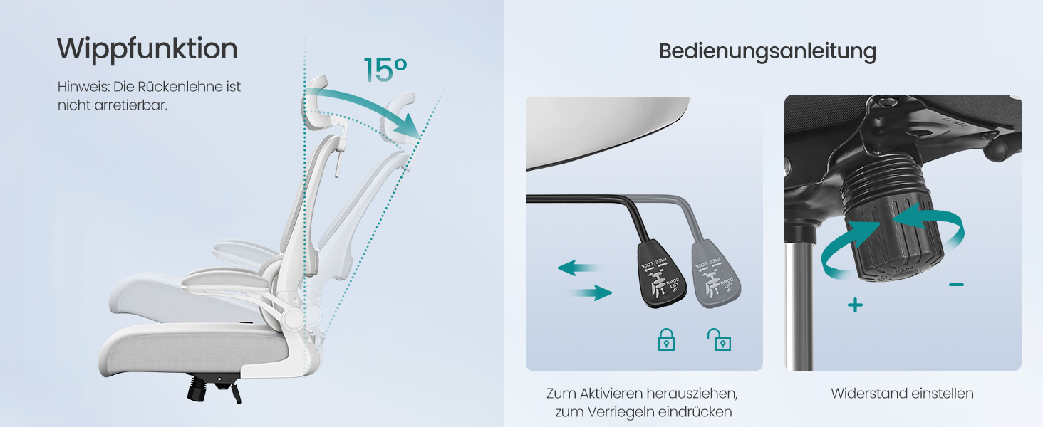 Офісний стіл SONGMICS, ергономічне крісло з сіткою, з адаптивною поперековою підтримкою та регульованою підголівником, для дому та офісу, сірий (OBN041G01)