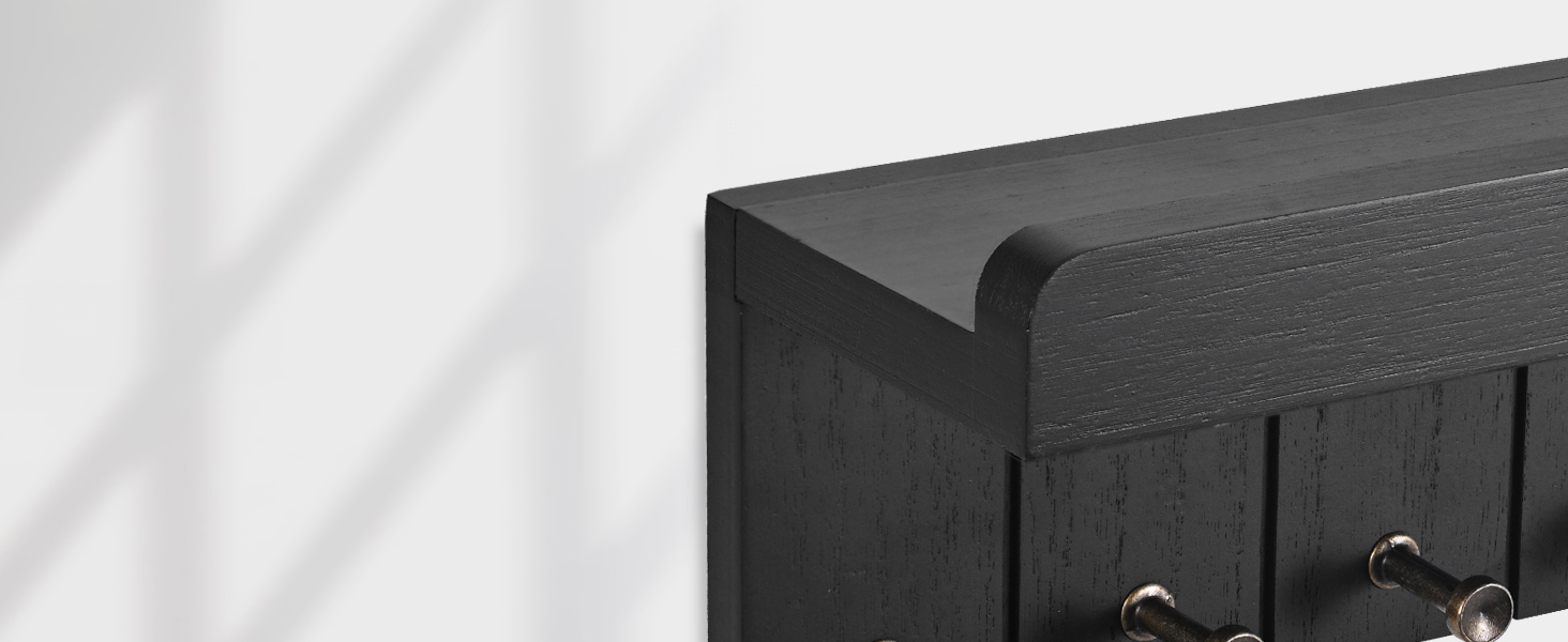 Дерев'яне ключниця з полицею, настінна | 5 гачків | для прихожей, кухні, спальні (чорний)