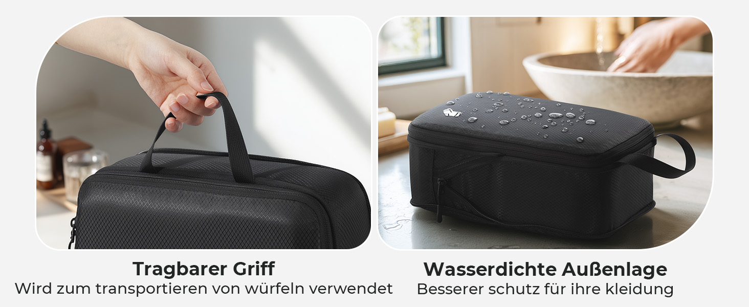 Набір кубиків-органайзерів для валізи (8 шт.) - кубики для подорожей, компресійні мішки, водонепроникні, чорні