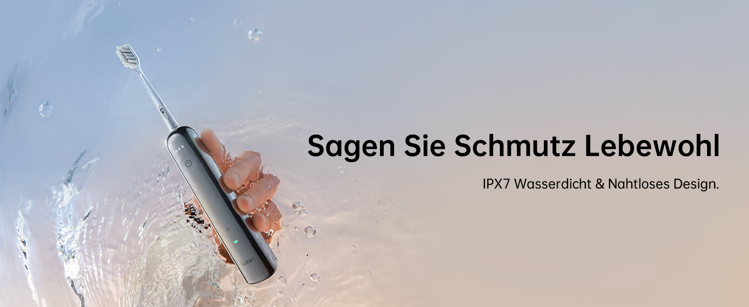 Електрична звукова зубна щітка Laifen Wave з 3 насадками, IPX7, USB, рожева (алюміній, нержавіюча сталь)