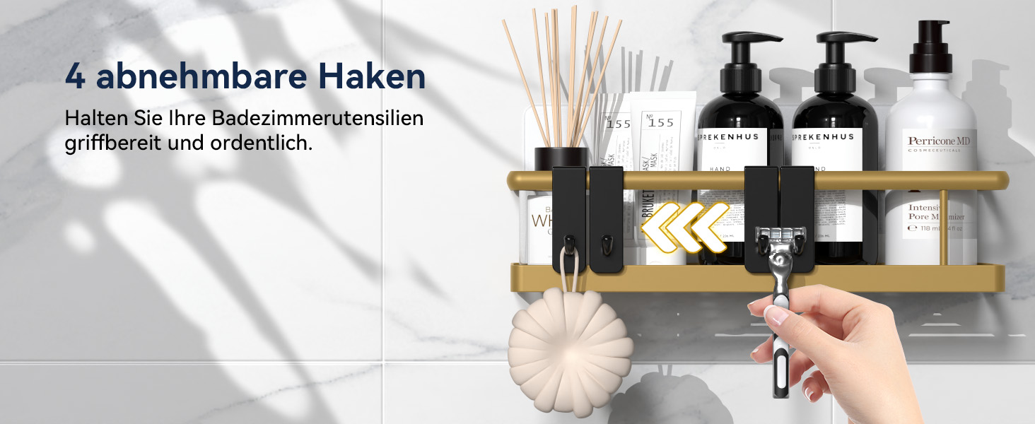 Поличка для душу YASONIC без свердління з мильницею - органайзер для ванної кімнати з нержавіючої сталі, швидковисихаюча поличка для душу, тримач для шампуню, 3 шт.