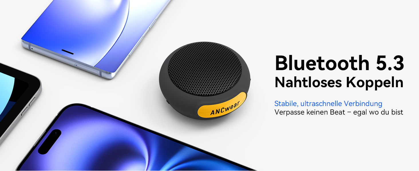Портативна Bluetooth-колонка ANCwear з мікрофоном, на зап'ясті, білий шум (17 звуків), водонепроникна, для бігу, трекінгу та outdoor спорту, чорна