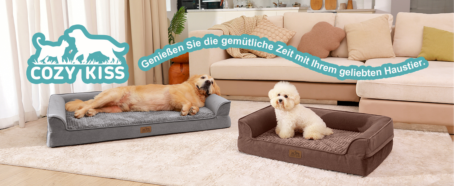 Ортопедичне ліжко для собак, маленьких порід, водовідштовхуваче, сіре, 76x51x19 см