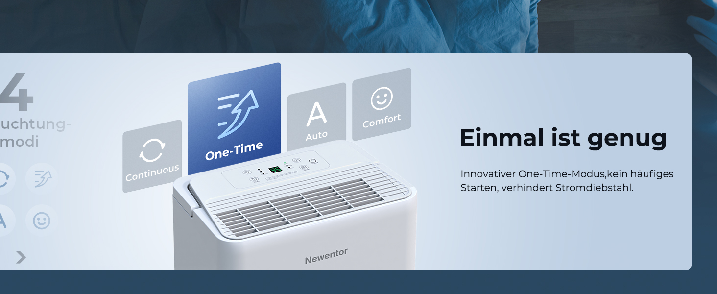 Електричний осушувач повітря Newentor 25л/день - 270W, для приміщень до 80м², 10 років гарантії, з шлангом 2м, таймером (12л/24г)