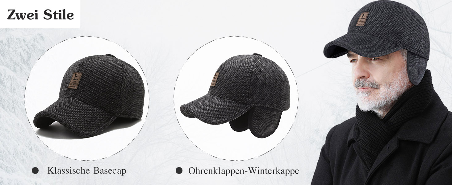 Кепка CLAPE з вушками Full Cap для чоловіків, Outdoor, спортивна кепка, стиль Old School, Dad Hat, в'язана кепка, зима/осінь/весна, універсальний розмір