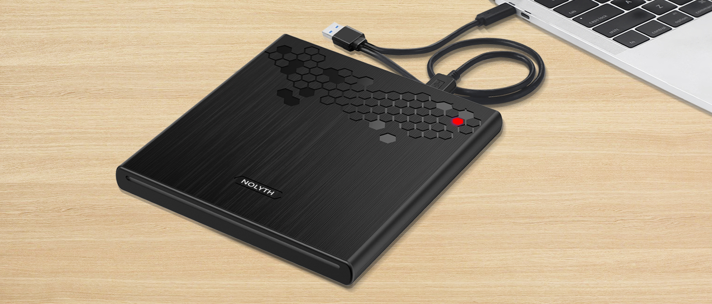Зовнішній CD/DVD привід для ноутбука USB-C: слот-ін DVD-брунер та плеєр для Mac, MacBook, Windows з кнопкою вильоту