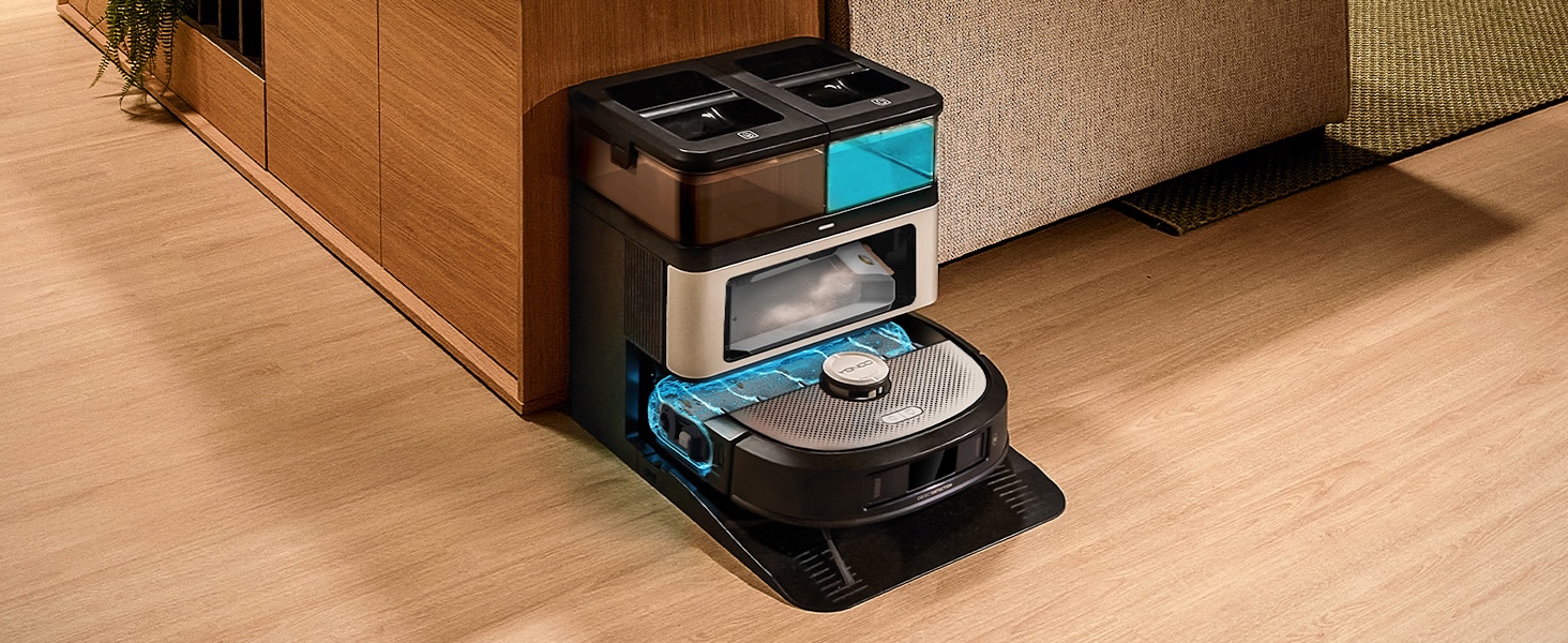 Робот-пилосос та робот-мийник Cecotec Conga Z100 X-Treme з автопорожненням та керуванням через додаток. Лазерна навігація, інтерактивне картування, 15000Pa, 240 хв автономної роботи, знімне моп, база з 3 баками