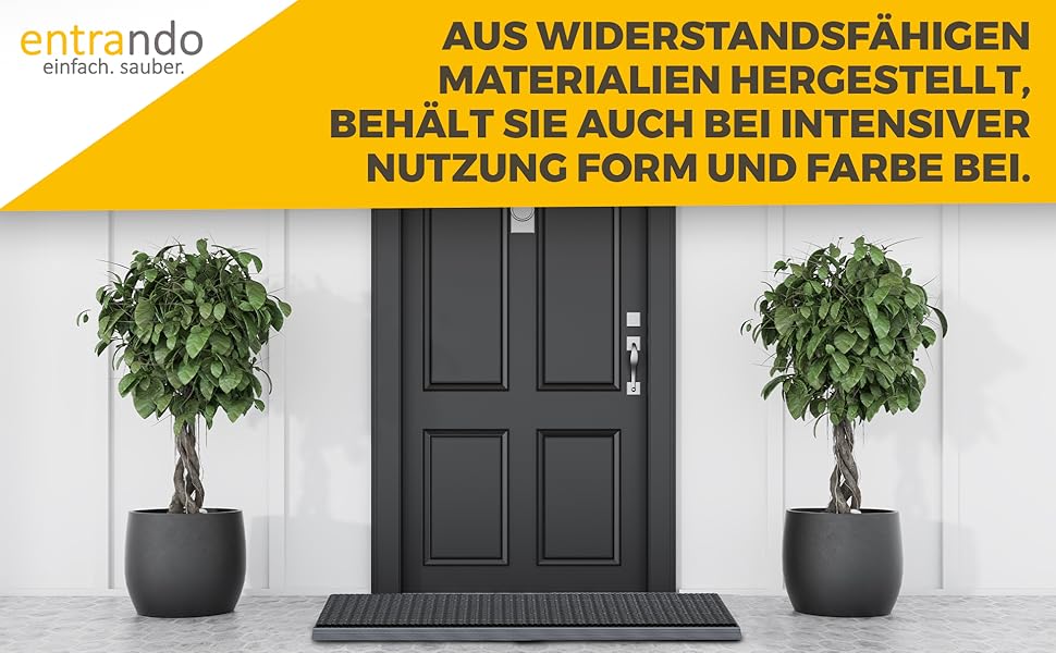 Килимок для порогу 40x60 см - алюміній, плоский, неслизький, для дому, тераси, вхідних дверей - килимок-сміттєзбирач з щітковим профілем, чорний