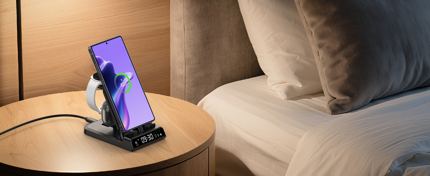 Зарядний станція SwanScout 701S 3-в-1 для Samsung Galaxy: телефони, навушники, годинники (USB-C)