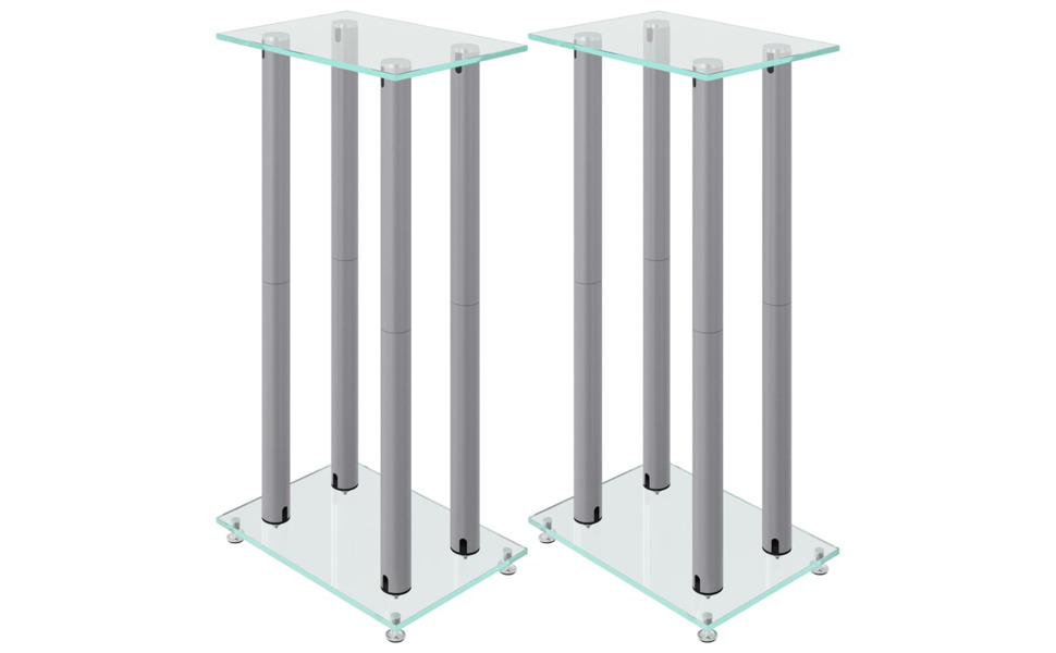 Підставка для колонок vidaXL, 2 шт., чорна, з антиковзкими ніжками, з міцного скла