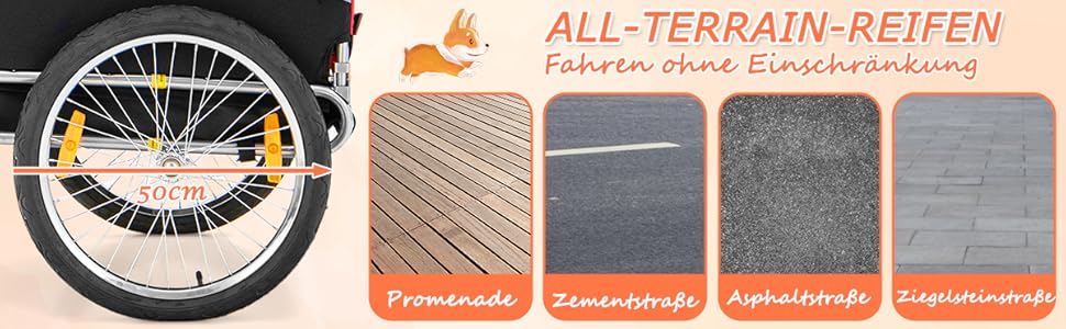 Фаркоп для велосипеда Costway для собак до 40 кг, червоний, складаний