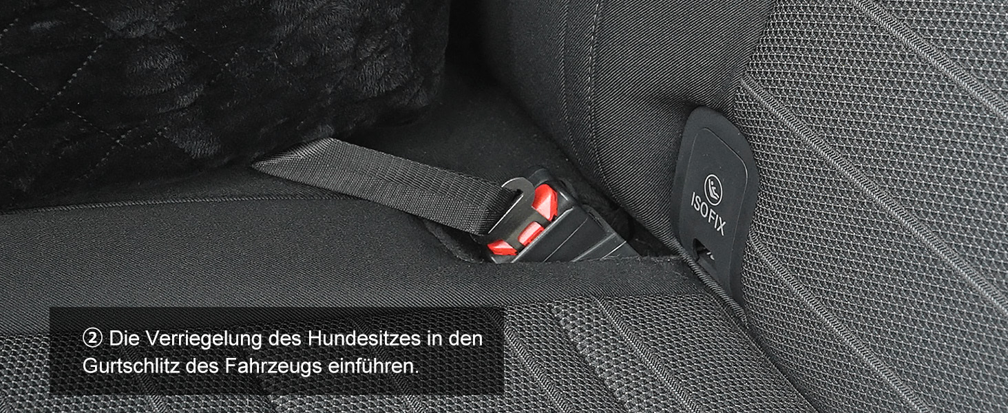 Автокрісло для собак середніх порід (до 23 кг) або 2 маленьких собак, знімний дизайн, м'яке крісло, страхувальний поводок, чорний/сірий, розмір M