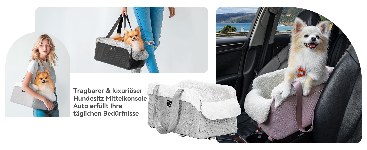 Автокрісло для собак PETSFIT, чорне, для маленьких собак до 5 кг, з захисними гаками